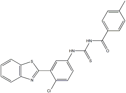 N-[3-(1,3-benzothiazol-2-yl)-4-chlorophenyl]-N'-(4-methylbenzoyl)thiourea Struktur