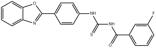 N-[4-(1,3-benzoxazol-2-yl)phenyl]-N'-(3-fluorobenzoyl)thiourea Struktur