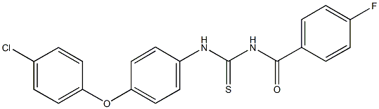 N-[4-(4-chlorophenoxy)phenyl]-N'-(4-fluorobenzoyl)thiourea Struktur