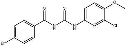 N-(4-bromobenzoyl)-N'-(3-chloro-4-methoxyphenyl)thiourea Struktur