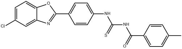 N-[4-(5-chloro-1,3-benzoxazol-2-yl)phenyl]-N'-(4-methylbenzoyl)thiourea Struktur