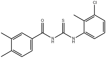 N-(3-chloro-2-methylphenyl)-N'-(3,4-dimethylbenzoyl)thiourea Struktur