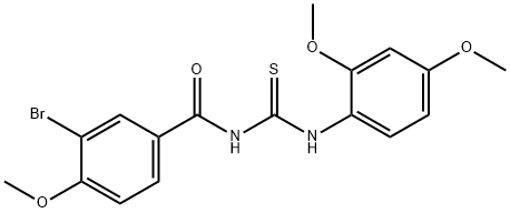 N-(3-bromo-4-methoxybenzoyl)-N'-(2,4-dimethoxyphenyl)thiourea Struktur