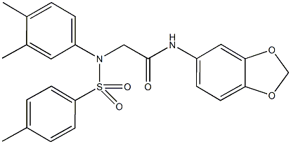 N-(1,3-benzodioxol-5-yl)-2-{3,4-dimethyl[(4-methylphenyl)sulfonyl]anilino}acetamide Struktur