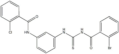 N-[3-({[(2-bromobenzoyl)amino]carbothioyl}amino)phenyl]-2-chlorobenzamide Struktur