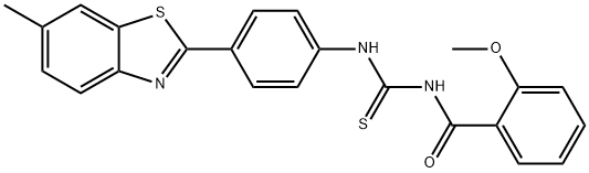 N-(2-methoxybenzoyl)-N'-[4-(6-methyl-1,3-benzothiazol-2-yl)phenyl]thiourea Struktur