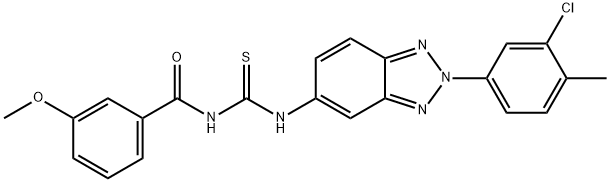 N-[2-(3-chloro-4-methylphenyl)-2H-1,2,3-benzotriazol-5-yl]-N'-(3-methoxybenzoyl)thiourea Struktur