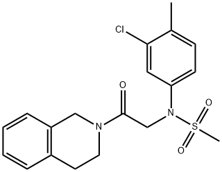 N-(3-chloro-4-methylphenyl)-N-[2-(3,4-dihydro-2(1H)-isoquinolinyl)-2-oxoethyl]methanesulfonamide Struktur