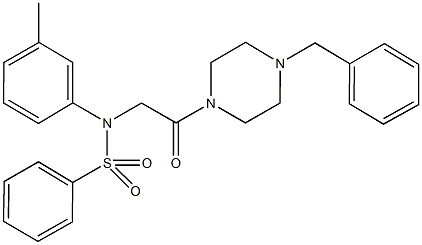 N-[2-(4-benzyl-1-piperazinyl)-2-oxoethyl]-N-(3-methylphenyl)benzenesulfonamide Struktur