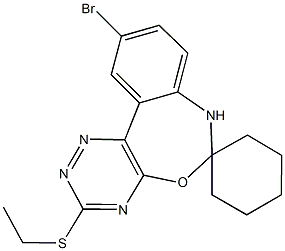 10-bromo-3-(ethylthio)-6,7-dihydrospiro([1,2,4]triazino[5,6-d][3,1]benzoxazepine-6,1'-cyclohexane) Struktur