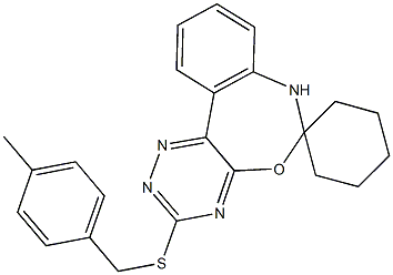 3-[(4-methylbenzyl)sulfanyl]-6,7-dihydrospiro([1,2,4]triazino[5,6-d][3,1]benzoxazepine-6,1'-cyclohexane) Struktur