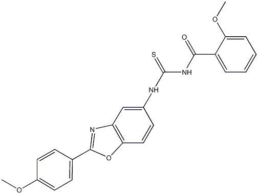 N-(2-methoxybenzoyl)-N'-[2-(4-methoxyphenyl)-1,3-benzoxazol-5-yl]thiourea Struktur