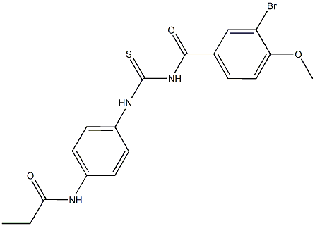 N-[4-({[(3-bromo-4-methoxybenzoyl)amino]carbothioyl}amino)phenyl]propanamide Struktur