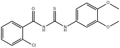 N-(2-chlorobenzoyl)-N'-(3,4-dimethoxyphenyl)thiourea Struktur