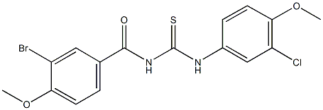 N-(3-bromo-4-methoxybenzoyl)-N'-(3-chloro-4-methoxyphenyl)thiourea Struktur