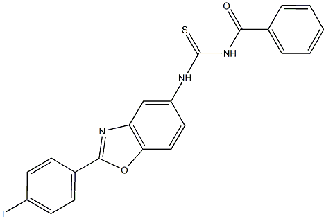 N-benzoyl-N'-[2-(4-iodophenyl)-1,3-benzoxazol-5-yl]thiourea Struktur