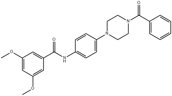 N-[4-(4-benzoyl-1-piperazinyl)phenyl]-3,5-dimethoxybenzamide Struktur