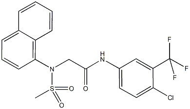 N-[4-chloro-3-(trifluoromethyl)phenyl]-2-[(methylsulfonyl)(1-naphthyl)amino]acetamide Struktur