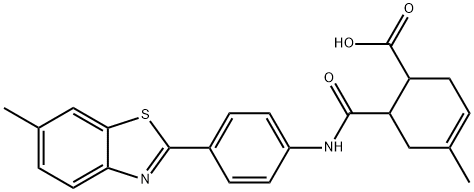 4-methyl-6-{[4-(6-methyl-1,3-benzothiazol-2-yl)anilino]carbonyl}-3-cyclohexene-1-carboxylic acid Struktur