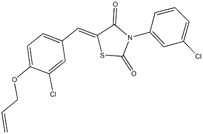 5-[4-(allyloxy)-3-chlorobenzylidene]-3-(3-chlorophenyl)-1,3-thiazolidine-2,4-dione Struktur