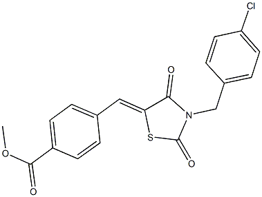 methyl 4-{[3-(4-chlorobenzyl)-2,4-dioxo-1,3-thiazolidin-5-ylidene]methyl}benzoate Struktur