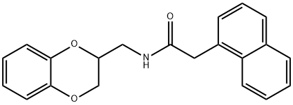 N-(2,3-dihydro-1,4-benzodioxin-2-ylmethyl)-2-(1-naphthyl)acetamide Struktur