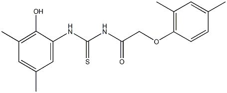 N-[(2,4-dimethylphenoxy)acetyl]-N'-(2-hydroxy-3,5-dimethylphenyl)thiourea Struktur