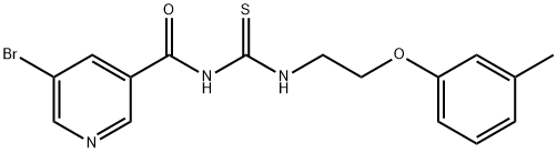 N-[(5-bromo-3-pyridinyl)carbonyl]-N'-[2-(3-methylphenoxy)ethyl]thiourea Struktur