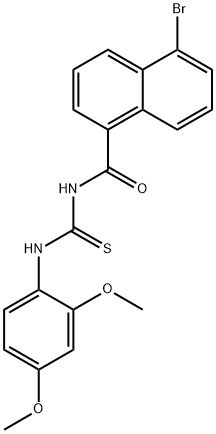 N-(5-bromo-1-naphthoyl)-N'-(2,4-dimethoxyphenyl)thiourea Struktur