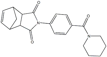 4-[4-(piperidin-1-ylcarbonyl)phenyl]-4-azatricyclo[5.2.1.0~2,6~]dec-8-ene-3,5-dione Struktur