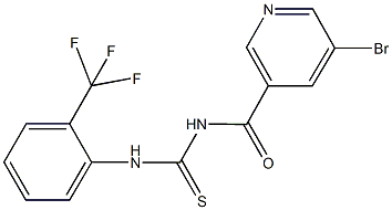 N-[(5-bromo-3-pyridinyl)carbonyl]-N'-[2-(trifluoromethyl)phenyl]thiourea Struktur