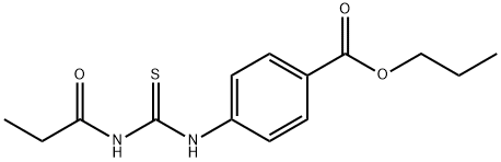 propyl 4-{[(propionylamino)carbothioyl]amino}benzoate Struktur