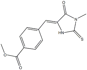 methyl 4-[(1-methyl-5-oxo-2-thioxo-4-imidazolidinylidene)methyl]benzoate Struktur