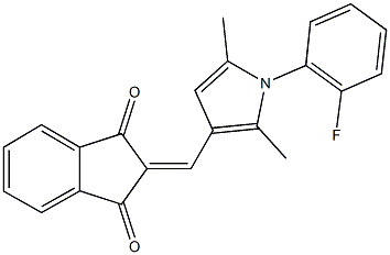 2-{[1-(2-fluorophenyl)-2,5-dimethyl-1H-pyrrol-3-yl]methylene}-1H-indene-1,3(2H)-dione Struktur