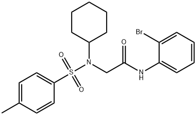 N-(2-bromophenyl)-2-{cyclohexyl[(4-methylphenyl)sulfonyl]amino}acetamide Struktur