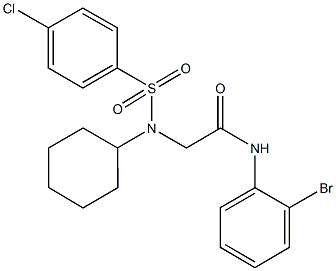 N-(2-bromophenyl)-2-[[(4-chlorophenyl)sulfonyl](cyclohexyl)amino]acetamide Struktur