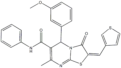 5-(3-methoxyphenyl)-7-methyl-3-oxo-N-phenyl-2-(3-thienylmethylene)-2,3-dihydro-5H-[1,3]thiazolo[3,2-a]pyrimidine-6-carboxamide Struktur