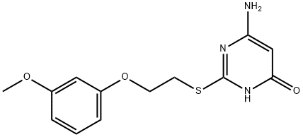 6-amino-2-{[2-(3-methoxyphenoxy)ethyl]sulfanyl}-4(1H)-pyrimidinone Struktur