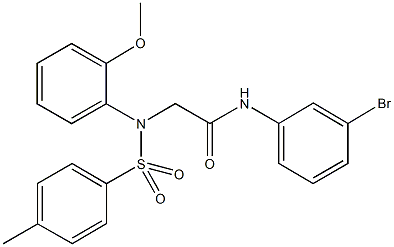 N-(3-bromophenyl)-2-{2-methoxy[(4-methylphenyl)sulfonyl]anilino}acetamide Struktur