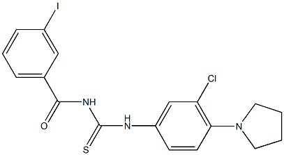 N-[3-chloro-4-(1-pyrrolidinyl)phenyl]-N'-(3-iodobenzoyl)thiourea Struktur