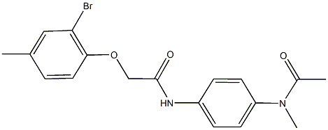 N-{4-[acetyl(methyl)amino]phenyl}-2-(2-bromo-4-methylphenoxy)acetamide Struktur