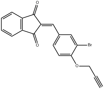 2-[3-bromo-4-(2-propynyloxy)benzylidene]-1H-indene-1,3(2H)-dione Struktur