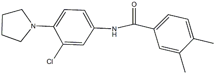 N-[3-chloro-4-(1-pyrrolidinyl)phenyl]-3,4-dimethylbenzamide Struktur