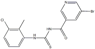 N-[(5-bromo-3-pyridinyl)carbonyl]-N'-(3-chloro-2-methylphenyl)thiourea Struktur