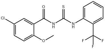 N-(5-chloro-2-methoxybenzoyl)-N'-[2-(trifluoromethyl)phenyl]thiourea Struktur