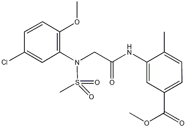 methyl 3-({[5-chloro-2-methoxy(methylsulfonyl)anilino]acetyl}amino)-4-methylbenzoate Struktur