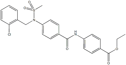 ethyl 4-({4-[(2-chlorobenzyl)(methylsulfonyl)amino]benzoyl}amino)benzoate Struktur