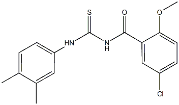 N-(5-chloro-2-methoxybenzoyl)-N'-(3,4-dimethylphenyl)thiourea Struktur