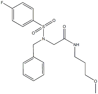 2-{benzyl[(4-fluorophenyl)sulfonyl]amino}-N-(3-methoxypropyl)acetamide Struktur