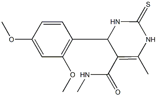 4-(2,4-dimethoxyphenyl)-N,6-dimethyl-2-thioxo-1,2,3,4-tetrahydro-5-pyrimidinecarboxamide Struktur